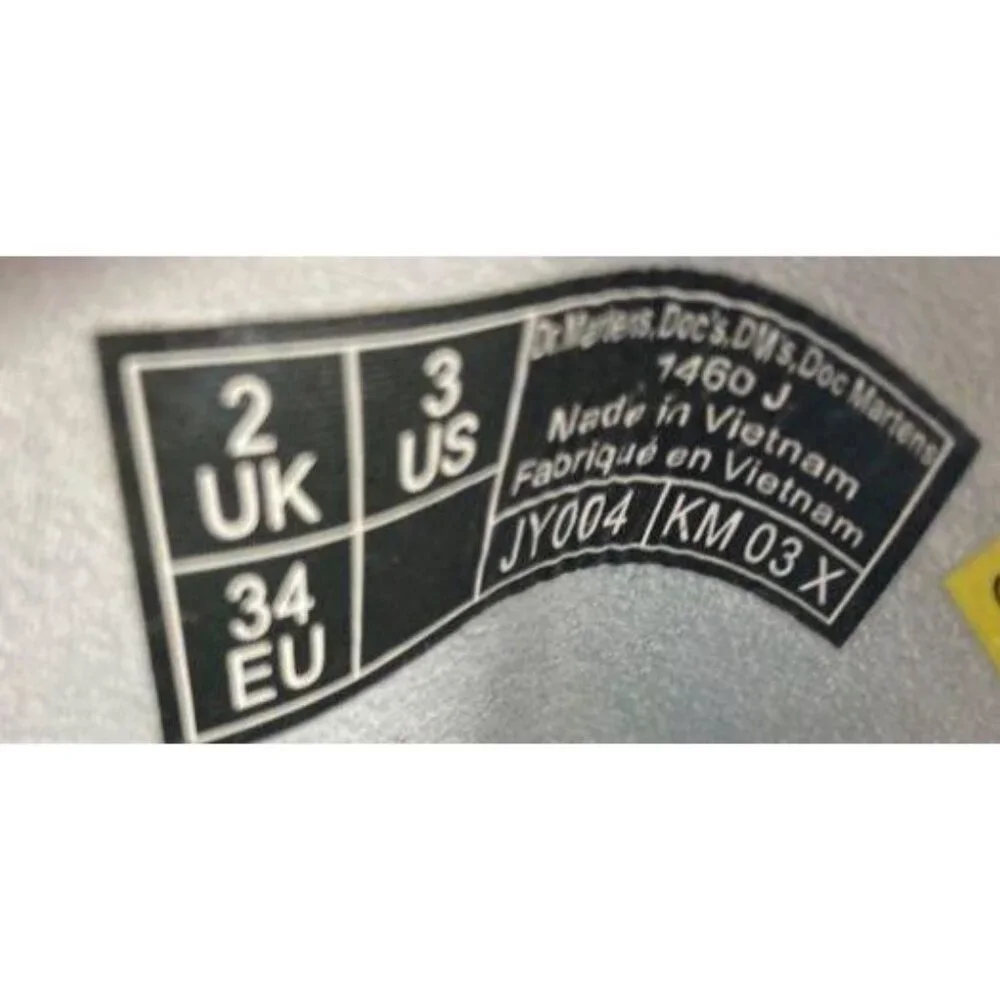 Dr.‎ Martens 1460 White Leather Lace-Up Boots Size US 3 Youth